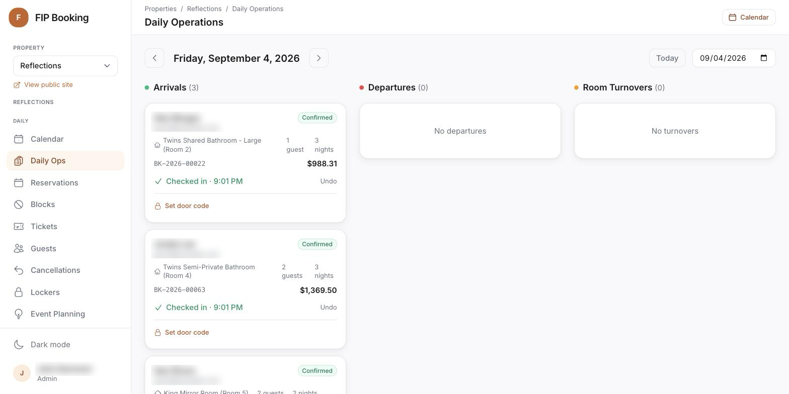 Daily operations dashboard